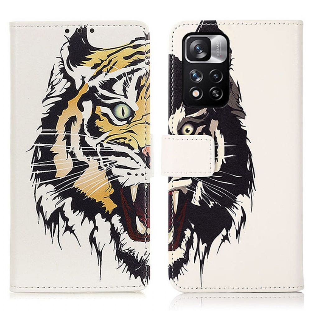 Flip Case Für Xiaomi Redmi Note 11 Pro Plus 5G Wilder Tiger