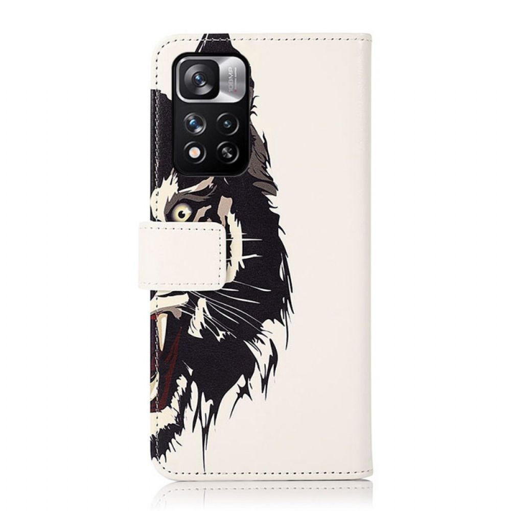 Flip Case Für Xiaomi Redmi Note 11 Pro Plus 5G Wilder Tiger