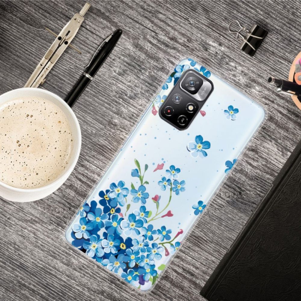 Handyhülle Für Xiaomi Redmi Note 11 Pro Plus 5G Blauer Blumenstrauß