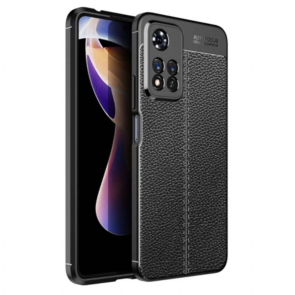 Handyhülle Für Xiaomi Redmi Note 11 Pro Plus 5G Doppellinie Litschi-leder-effekt