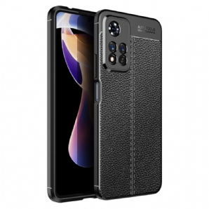 Handyhülle Für Xiaomi Redmi Note 11 Pro Plus 5G Doppellinie Litschi-leder-effekt