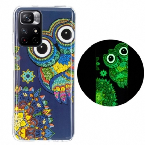 Handyhülle Für Xiaomi Redmi Note 11 Pro Plus 5G Fluoreszierende Mandala-eule