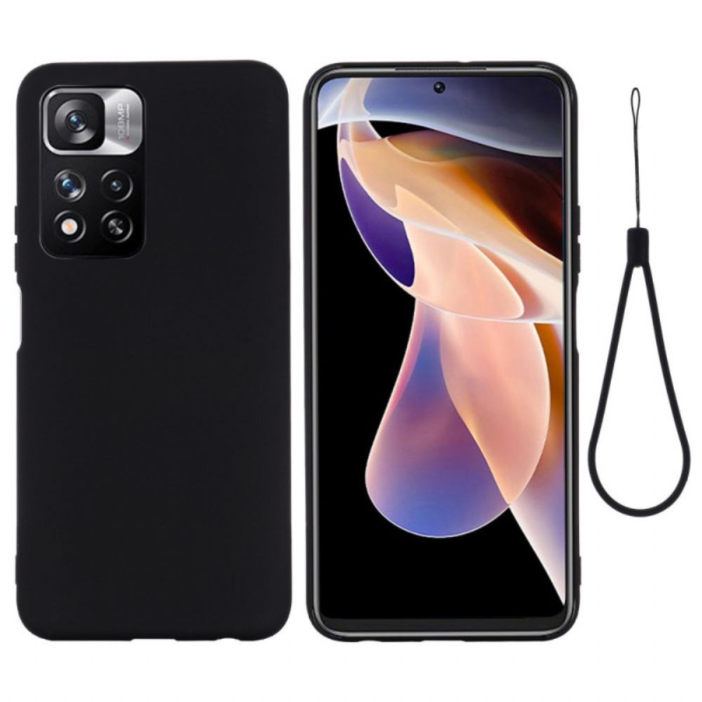 Handyhülle Für Xiaomi Redmi Note 11 Pro Plus 5G Flüssigsilikon Mit Lanyard