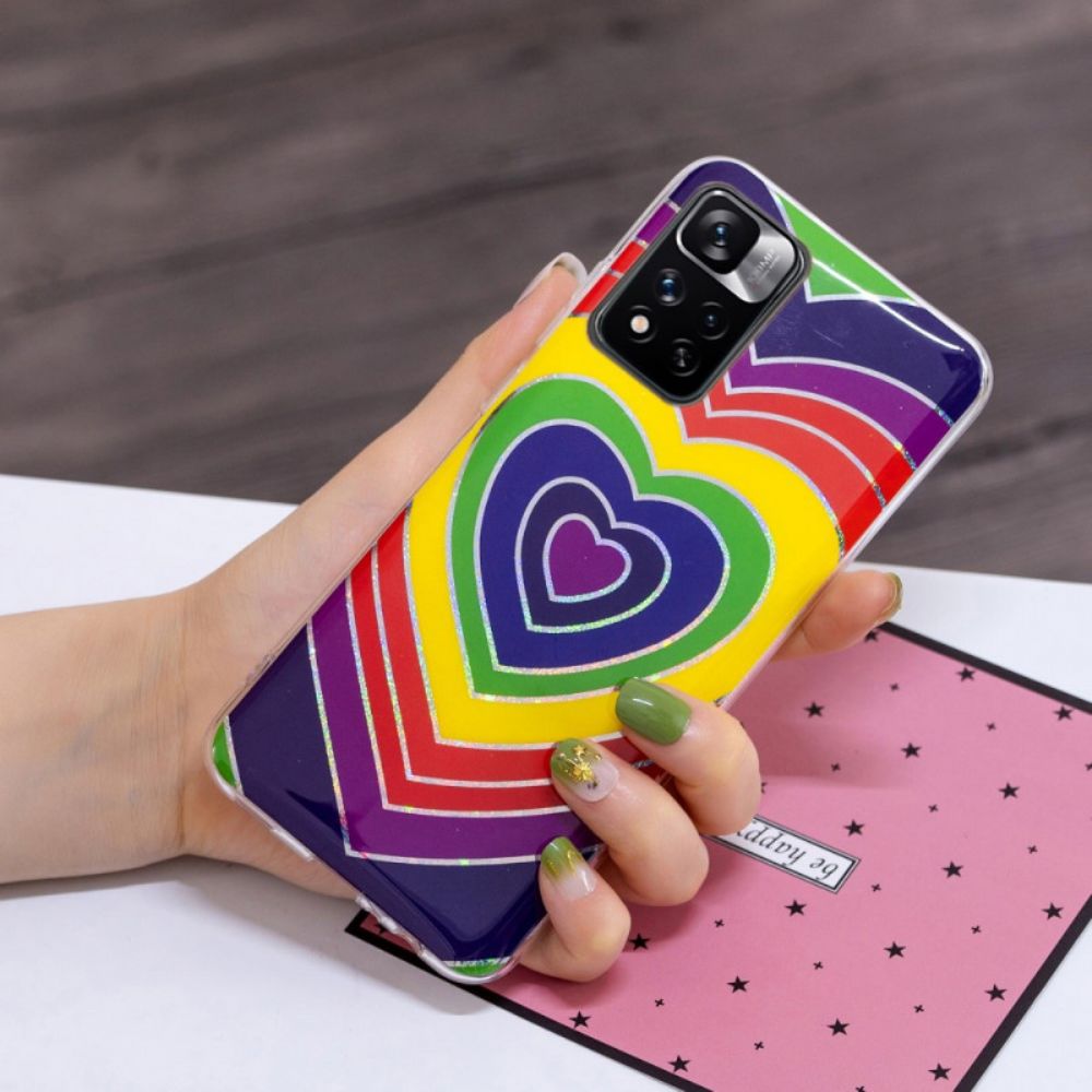 Handyhülle Für Xiaomi Redmi Note 11 Pro Plus 5G Psychedelisches Herz