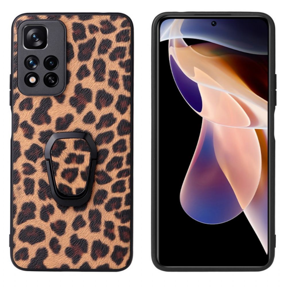 Handyhülle Für Xiaomi Redmi Note 11 Pro Plus 5G Ringhalter Im Leoparden-stil