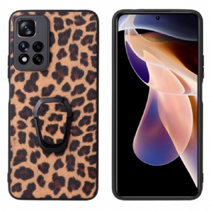 Handyhülle Für Xiaomi Redmi Note 11 Pro Plus 5G Ringhalter Im Leoparden-stil