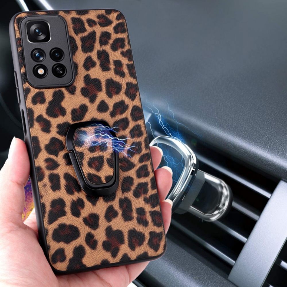 Handyhülle Für Xiaomi Redmi Note 11 Pro Plus 5G Ringhalter Im Leoparden-stil