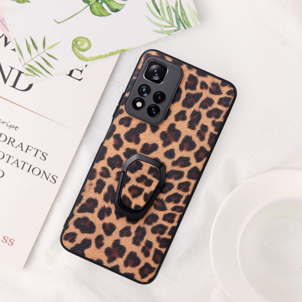 Handyhülle Für Xiaomi Redmi Note 11 Pro Plus 5G Ringhalter Im Leoparden-stil