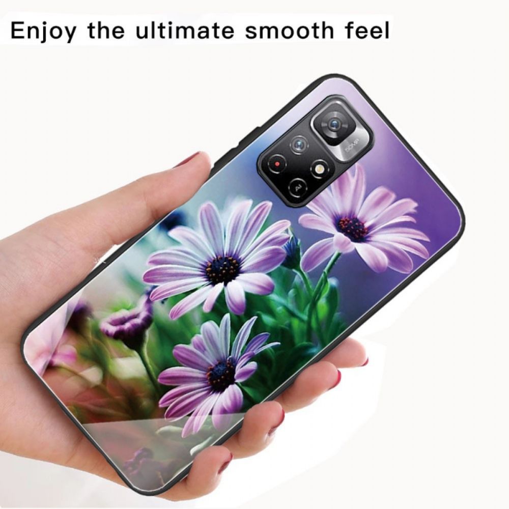 Hülle Für Xiaomi Redmi Note 11 Pro Plus 5G Blumen Aus Gehärtetem Glas