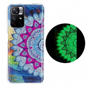 Hülle Für Xiaomi Redmi Note 11 Pro Plus 5G Fluoreszierendes Buntes Mandala