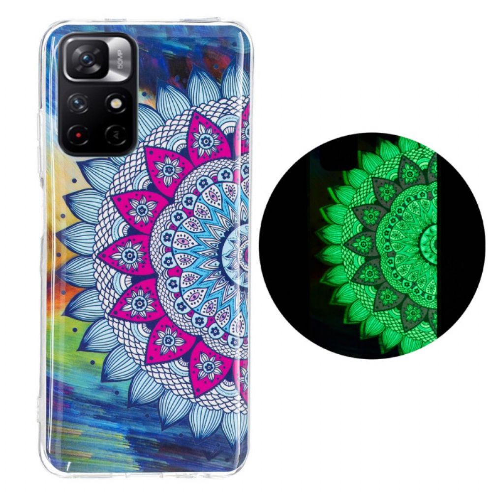 Hülle Für Xiaomi Redmi Note 11 Pro Plus 5G Fluoreszierendes Buntes Mandala