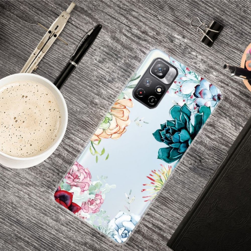 Hülle Für Xiaomi Redmi Note 11 Pro Plus 5G Nahtlose Aquarellblumen