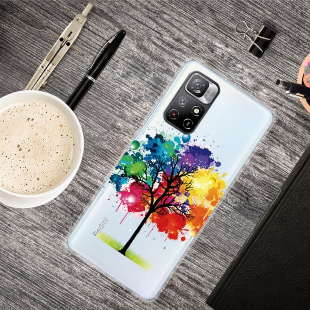 Hülle Für Xiaomi Redmi Note 11 Pro Plus 5G Transparenter Aquarellbaum