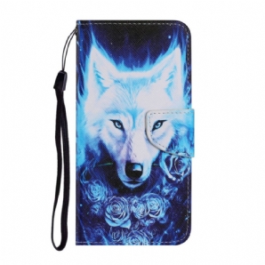 Lederhüllen Für Xiaomi Redmi Note 11 Pro Plus 5G Wolf Mit Lanyard