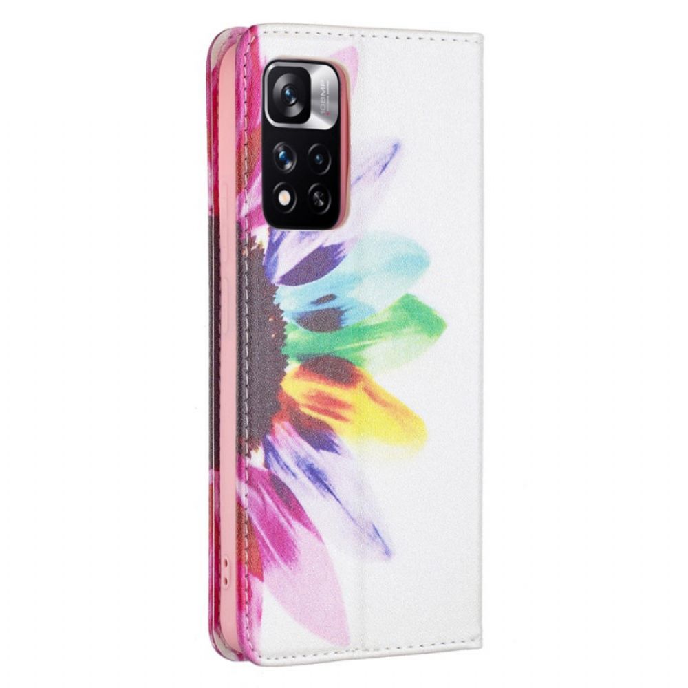 Schutzhülle Für Xiaomi Redmi Note 11 Pro Plus 5G Flip Case Aquarell Blume