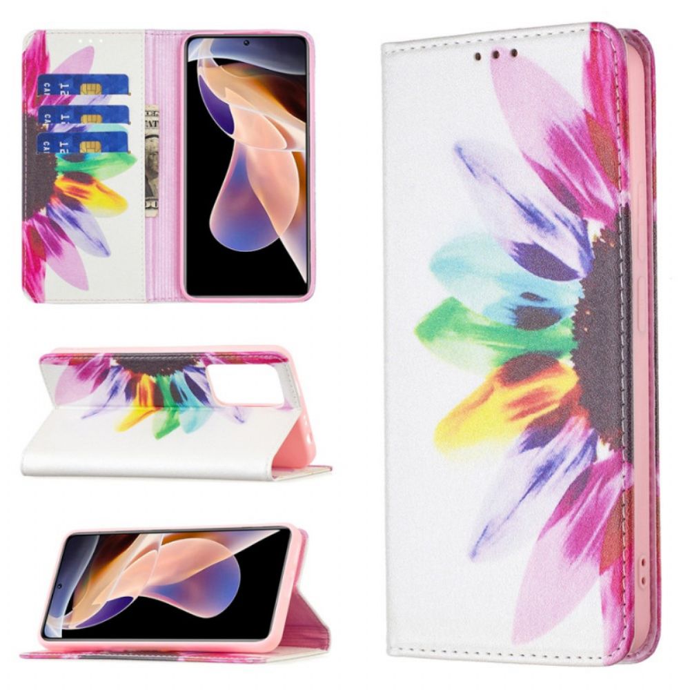 Schutzhülle Für Xiaomi Redmi Note 11 Pro Plus 5G Flip Case Aquarell Blume