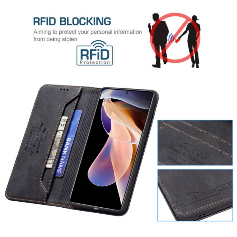 Schutzhülle Für Xiaomi Redmi Note 11 Pro Plus 5G Flip Case Binfen Color Rfid Nähen