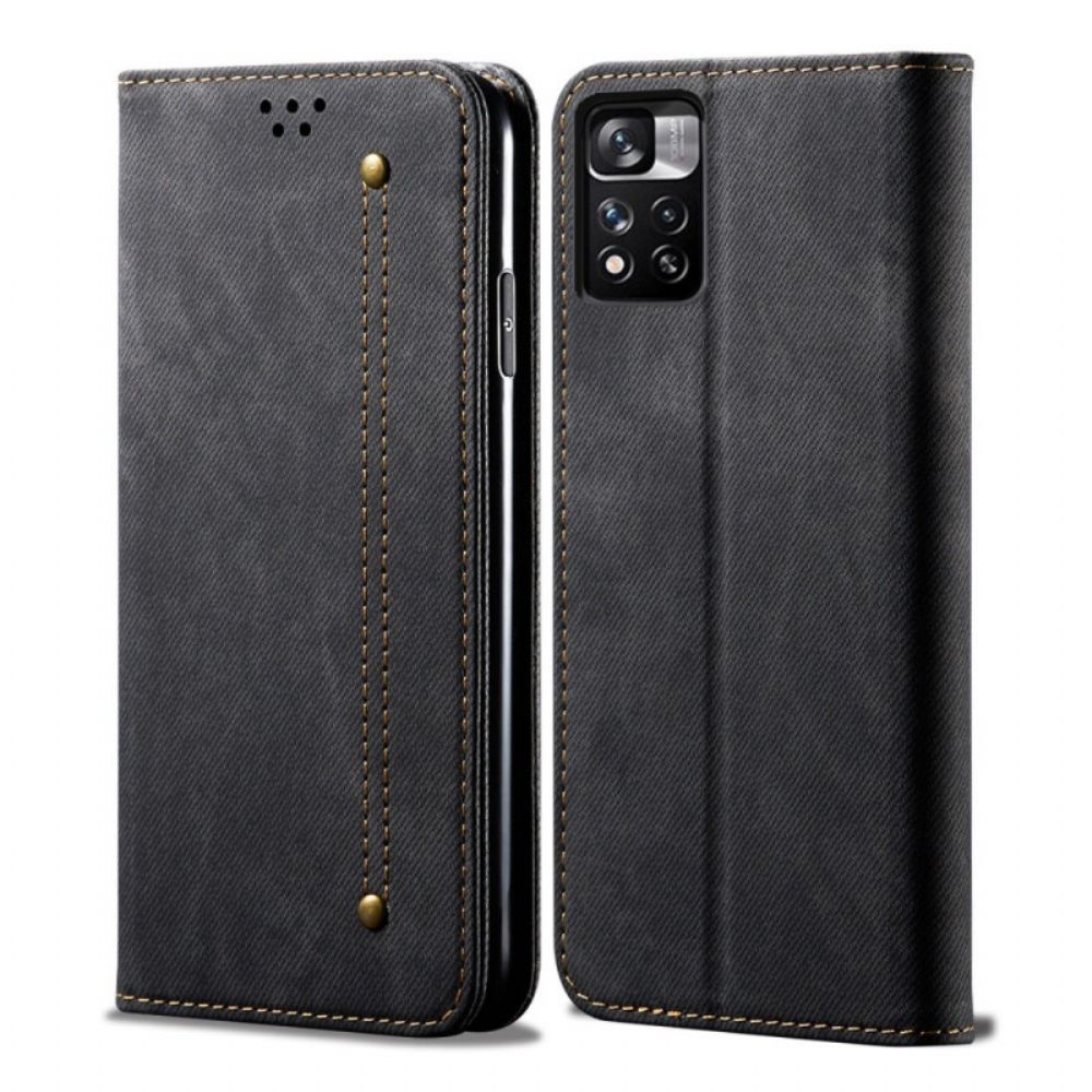 Schutzhülle Für Xiaomi Redmi Note 11 Pro Plus 5G Flip Case Jeansstoff