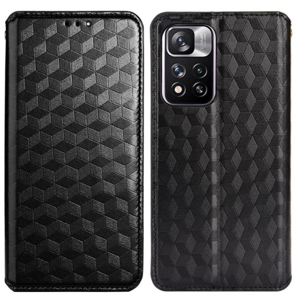 Schutzhülle Für Xiaomi Redmi Note 11 Pro Plus 5G Flip Case Ledereffekt Mit 3d-textur