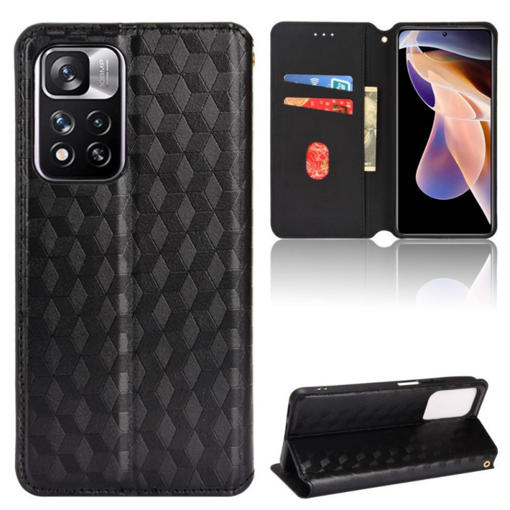 Schutzhülle Für Xiaomi Redmi Note 11 Pro Plus 5G Flip Case Ledereffekt Mit 3d-textur