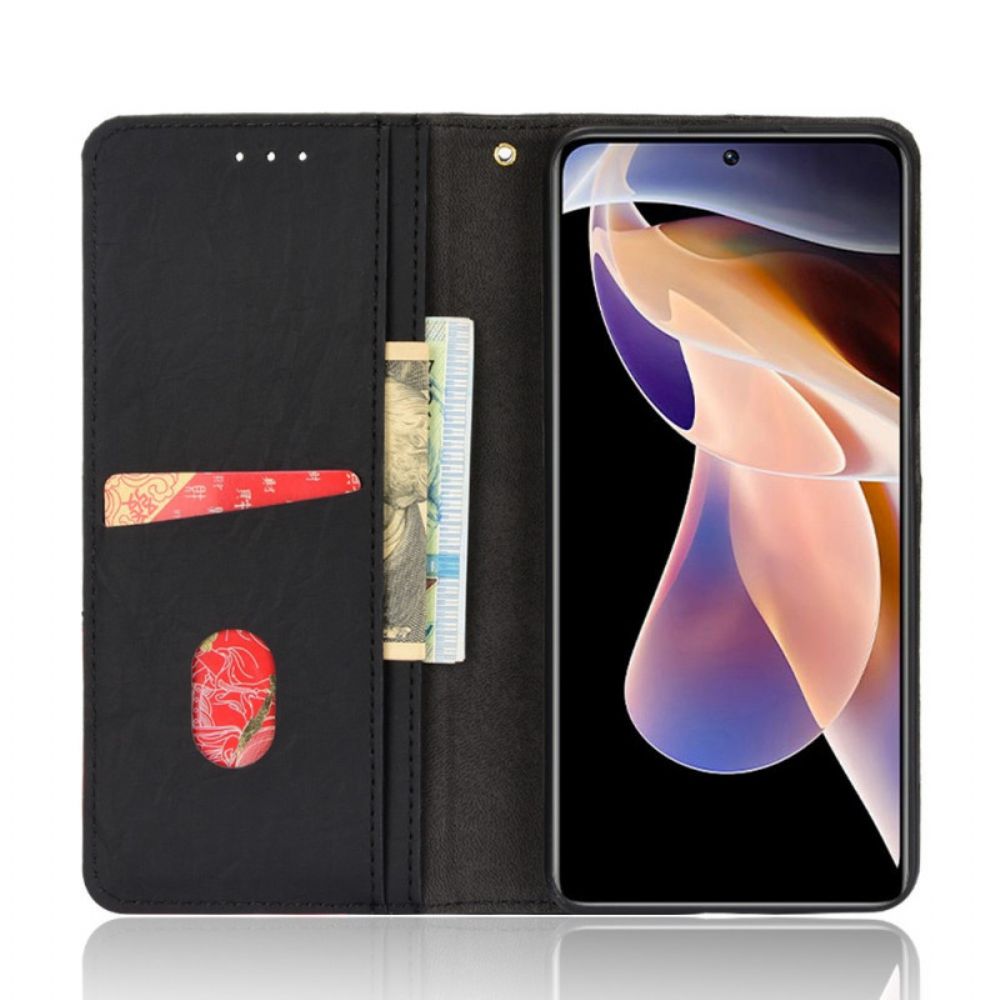 Schutzhülle Für Xiaomi Redmi Note 11 Pro Plus 5G Flip Case Schräges Zweifarbiges Kunstleder