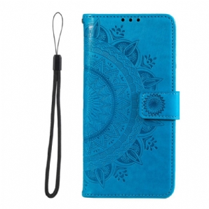 Flip Case Für Poco F4 Sonnen-mandala Mit Lanyard