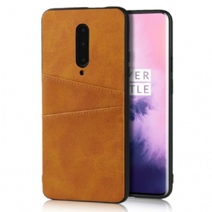 Handyhülle Für OnePlus 7 Pro Doppelter Kartenhalter Mit Lederstruktur