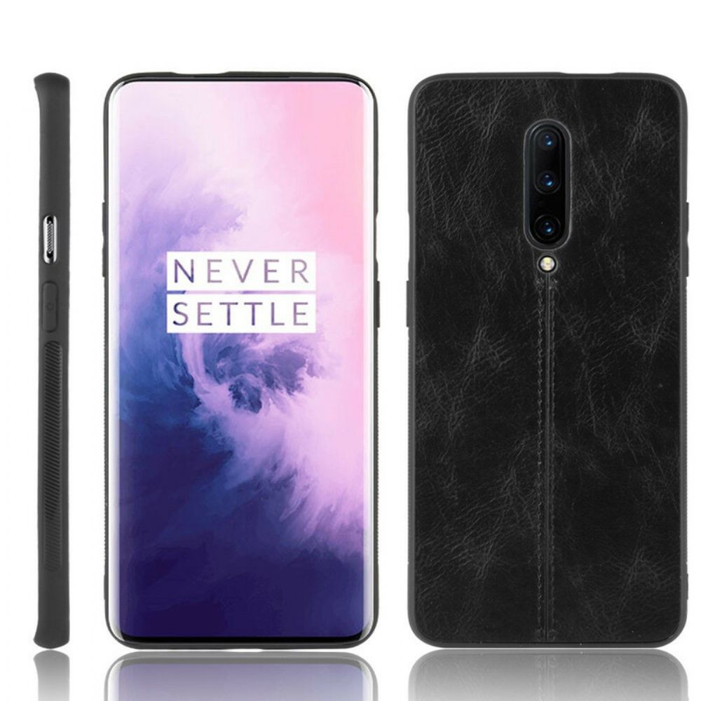 Handyhülle Für OnePlus 7 Pro Nähte Lederoptik