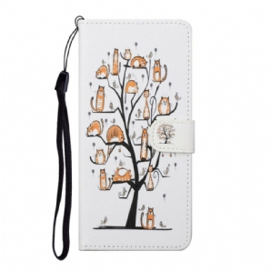 Flip Case Für Honor 10X Lite Mit Kordel Funky Cats Mit Riemen