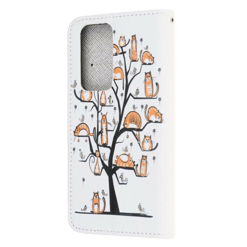 Flip Case Für Honor 10X Lite Mit Kordel Funky Cats Mit Riemen