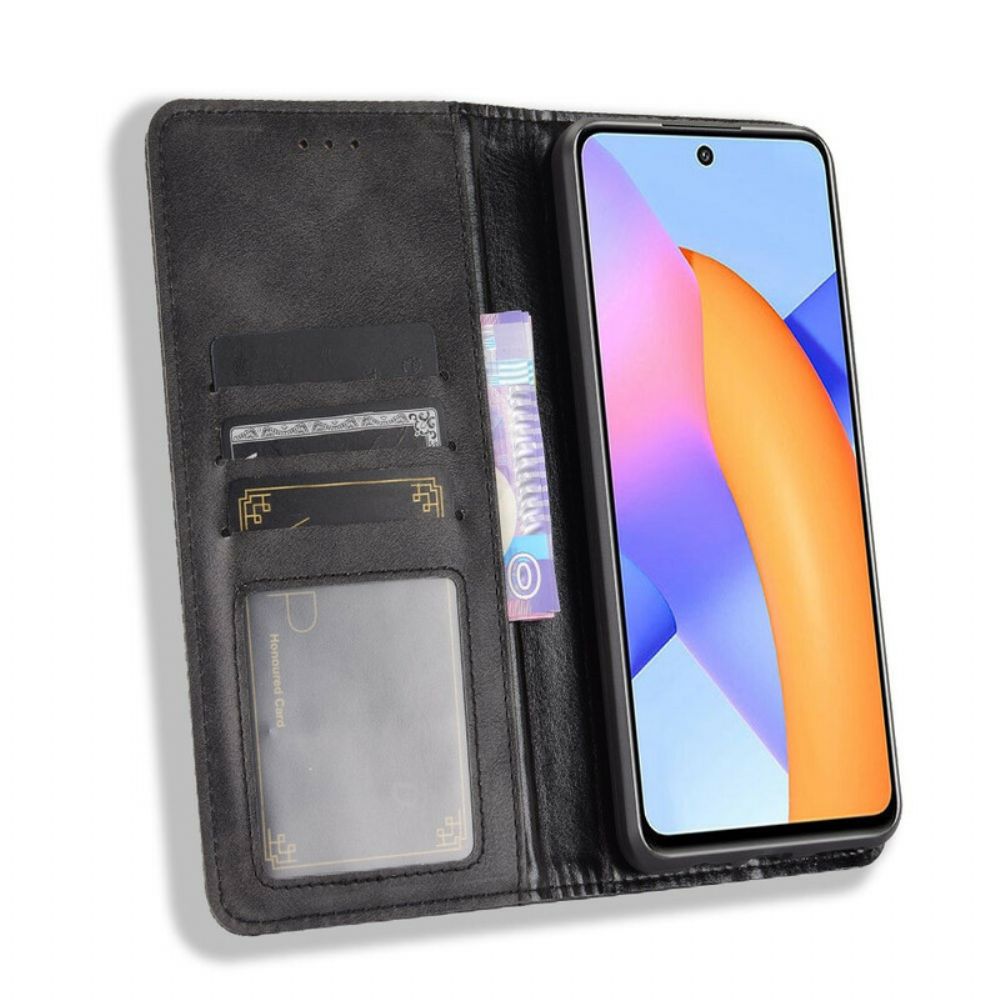 Schutzhülle Für Honor 10X Lite Flip Case Gestylter Vintage-leder-effekt