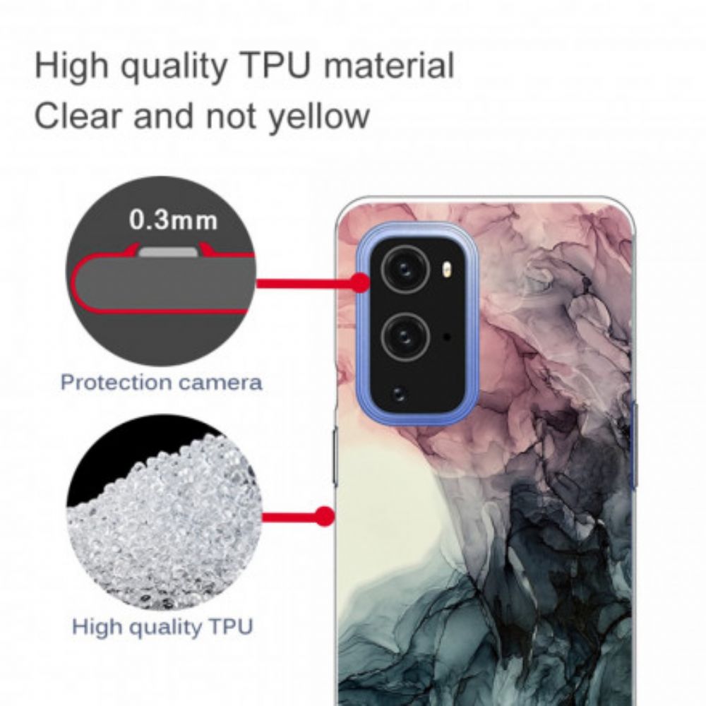 Handyhülle Für OnePlus 9 Pro Farbiger Marmor