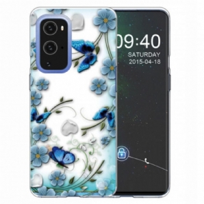 Hülle Für OnePlus 9 Pro Retro Schmetterlinge Und Blumen