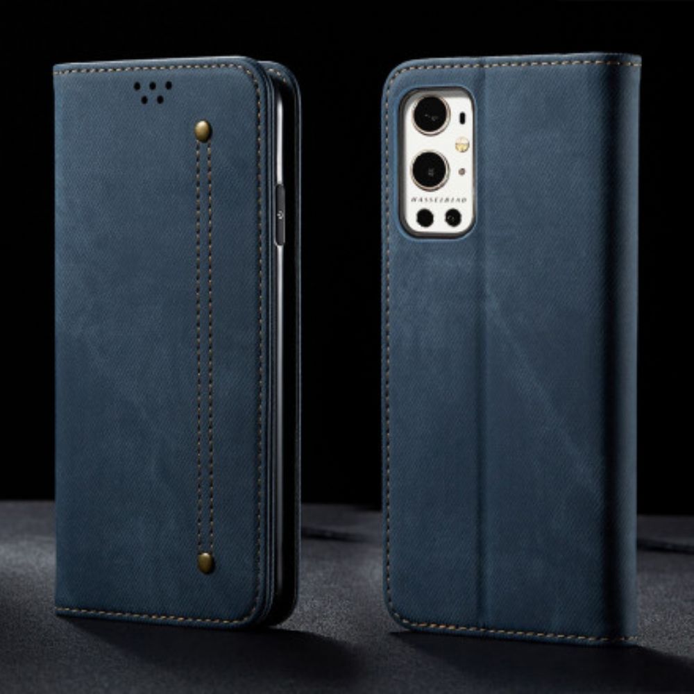 Schutzhülle Für OnePlus 9 Pro Flip Case Jeans-textur Aus Lederimitat