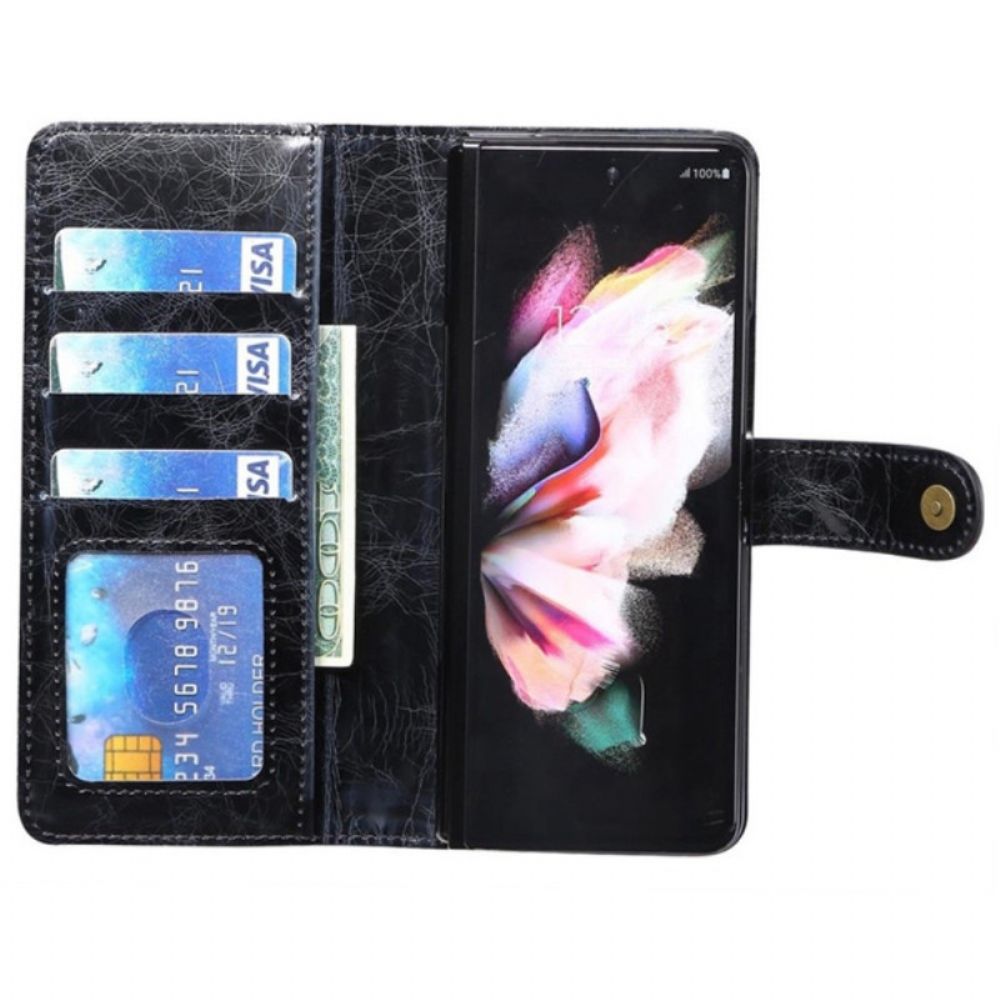 Flip Case Für Samsung Galaxy Z Fold 4 Kunstleder Multi-taschen