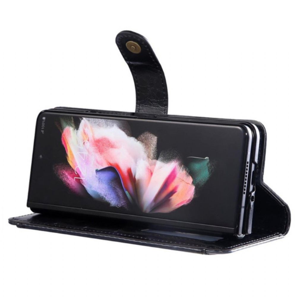 Flip Case Für Samsung Galaxy Z Fold 4 Kunstleder Multi-taschen