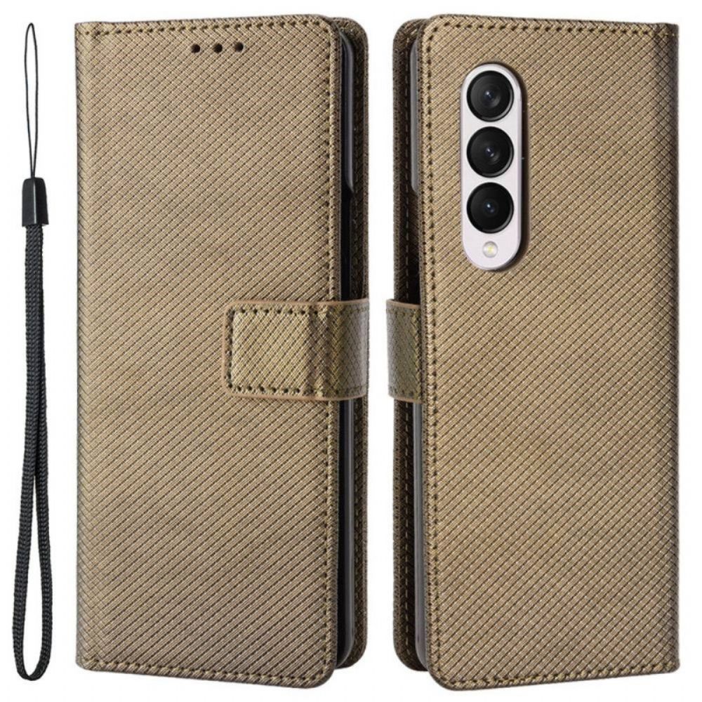 Flip Case Für Samsung Galaxy Z Fold 4 Mit Kordel Diamantarmband