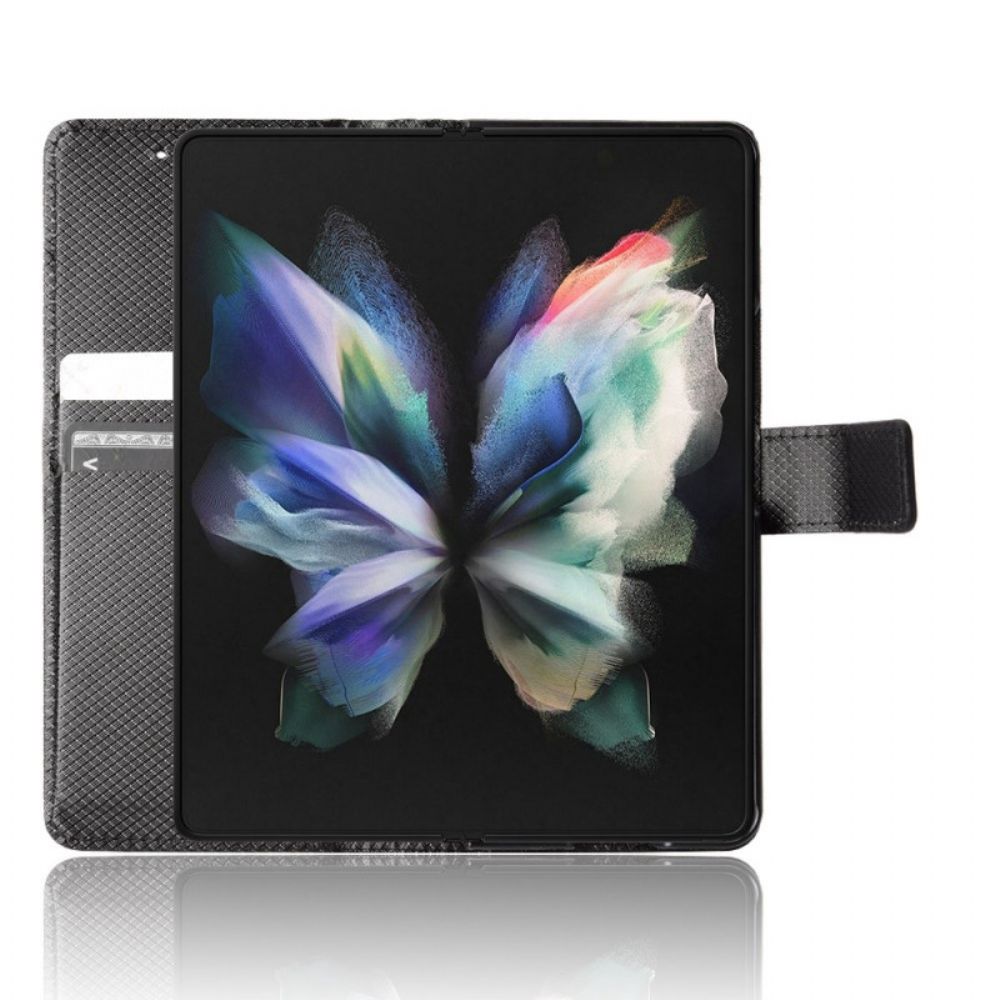 Flip Case Für Samsung Galaxy Z Fold 4 Mit Kordel Diamantarmband