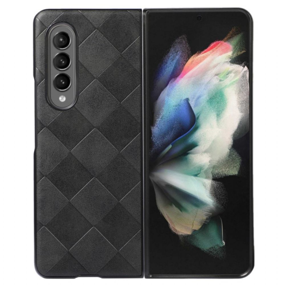 Handyhülle Für Samsung Galaxy Z Fold 4 Karomuster Aus Kunstleder