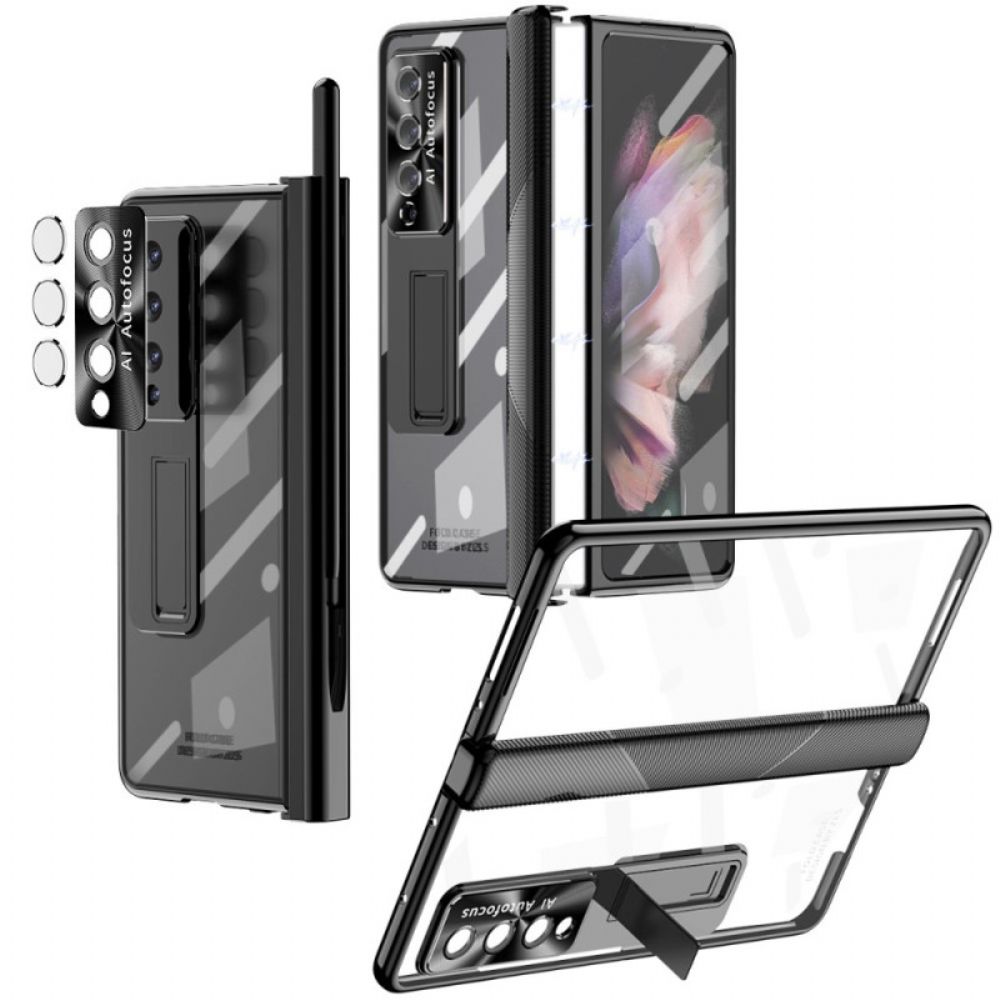 Handyhülle Für Samsung Galaxy Z Fold 4 Transparentes Gehärtetes Glas Und Scharnier