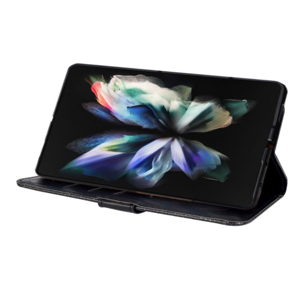 Lederhüllen Für Samsung Galaxy Z Fold 4 Sterne Schlüsselband