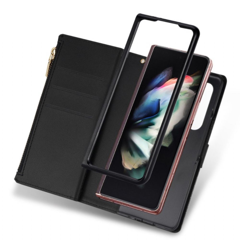 Lederhüllen Für Samsung Galaxy Z Fold 4 Ultra Pailletten Mit Riemen