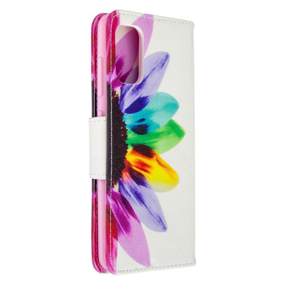 Flip Case Für Samsung Galaxy A41 Aquarell Blume