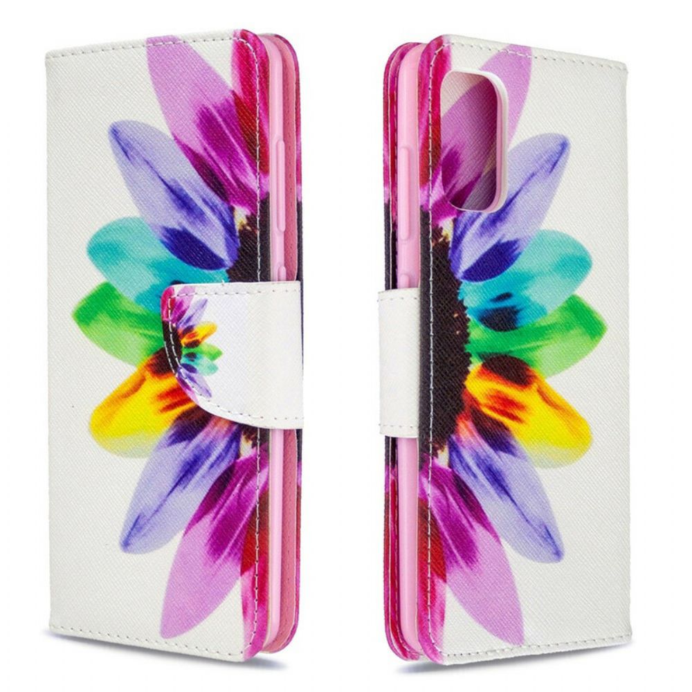 Flip Case Für Samsung Galaxy A41 Aquarell Blume