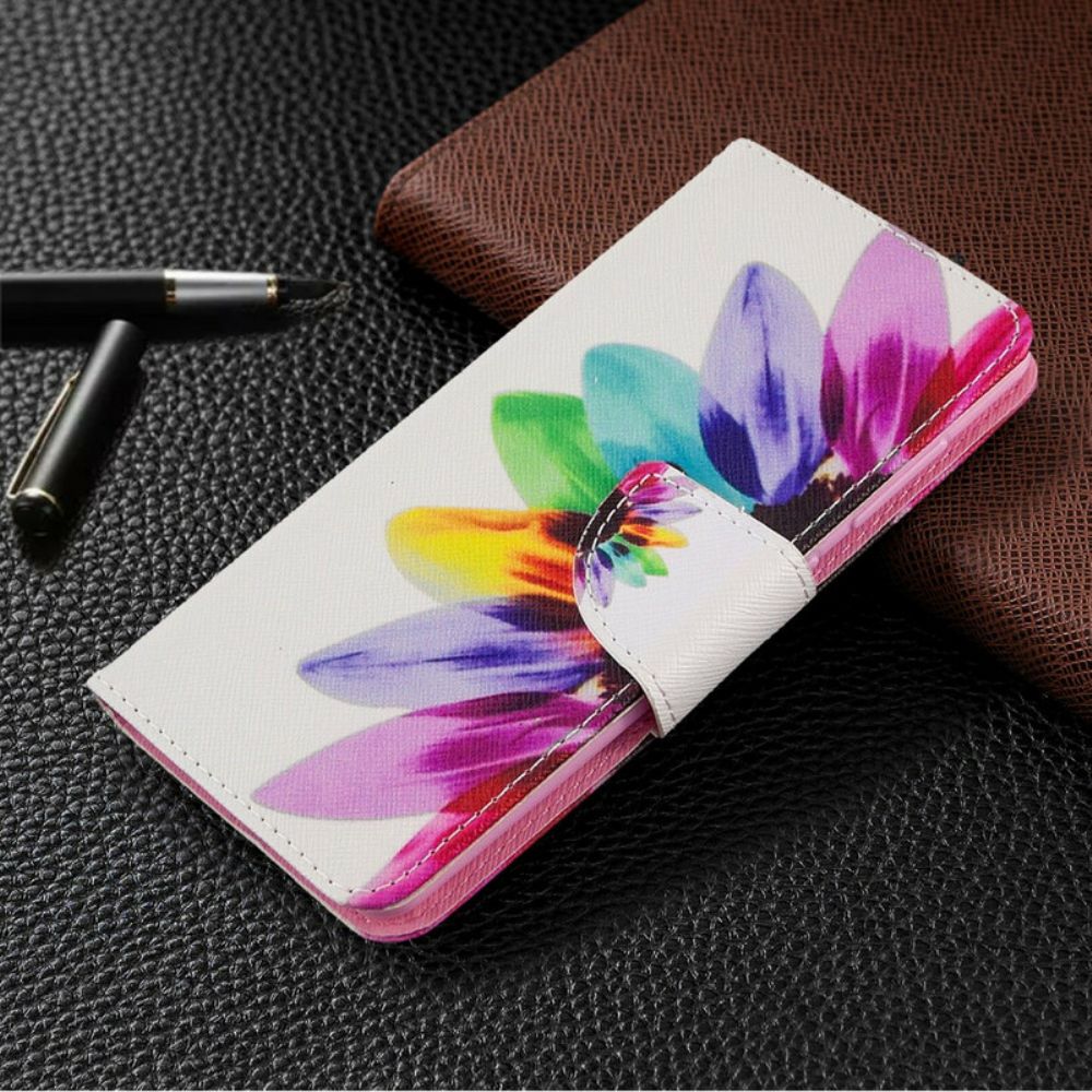 Flip Case Für Samsung Galaxy A41 Aquarell Blume