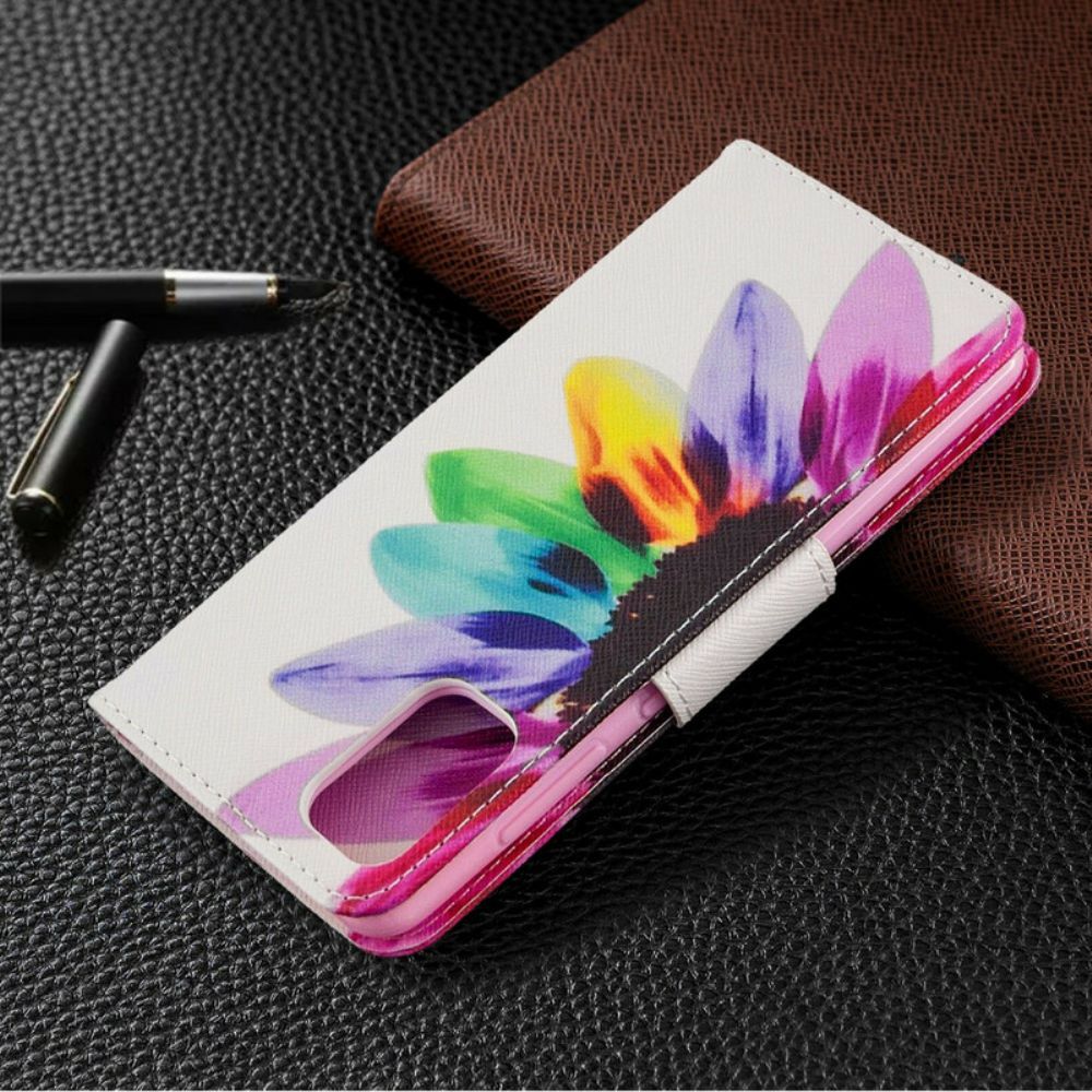 Flip Case Für Samsung Galaxy A41 Aquarell Blume