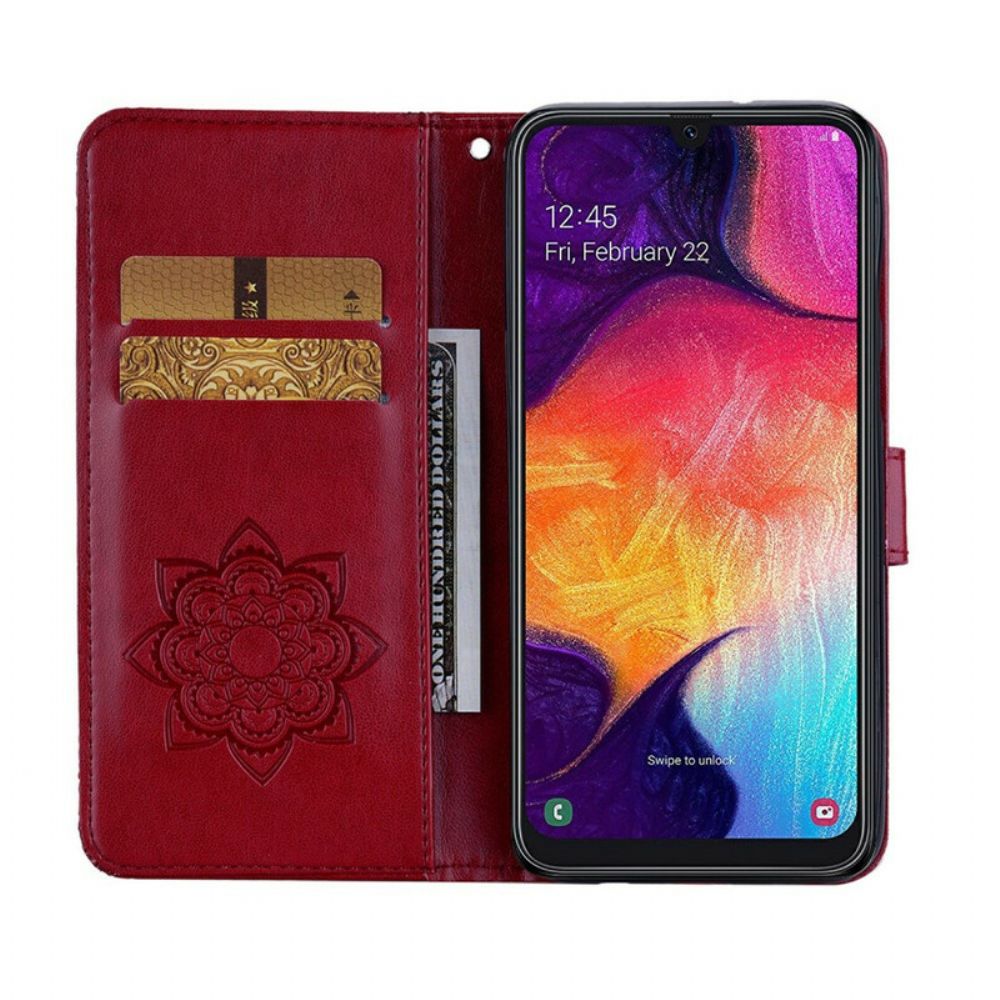 Flip Case Für Samsung Galaxy A41 Eulen-mandala Und Lanyard