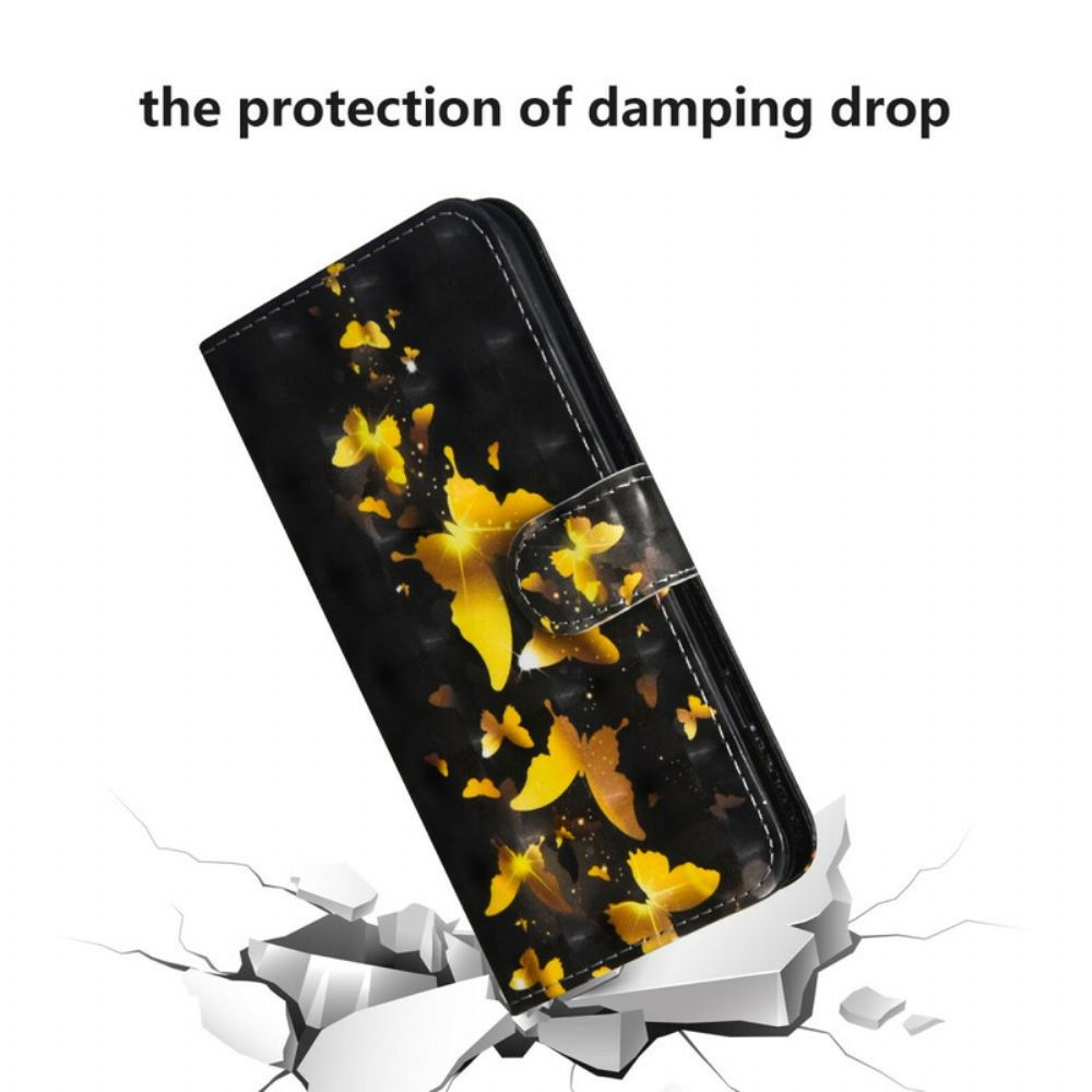 Flip Case Für Samsung Galaxy A41 Gelbe Schmetterlinge