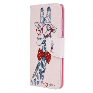 Flip Case Für Samsung Galaxy A41 Nerdige Giraffe