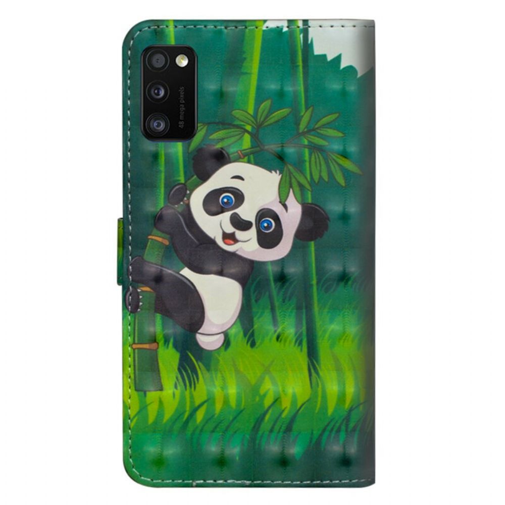 Flip Case Für Samsung Galaxy A41 Panda Und Bambus